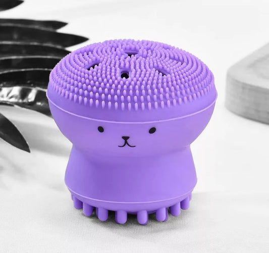 Silicone Small Octopus Face Wash Brush, Cute Facial Cleansing Brush